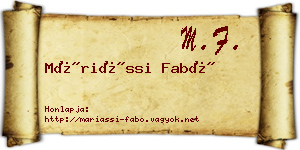 Máriássi Fabó névjegykártya